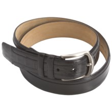 Mezlan Ostrich-Calfskin-Crocodile Belt (For Men) in Black - Closeouts