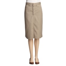 Mid-Length Front Zip Skirt (For Women) in British Khaki - Closeouts