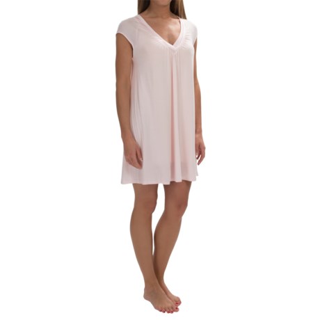 Midnight by Carole Hochman Modal Blend V Neck Sleep Shirt Short Sleeve (For Women)