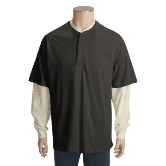 Mike Rowe Works Dirty Jobs Double Henley Shirt - Long Sleeve  (For Men) in Ash