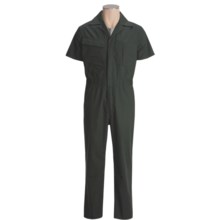 Mike Rowe Works Dirty Jobs Poplin Coveralls- Short Sleeve (For Men) in Dark Green - Closeouts