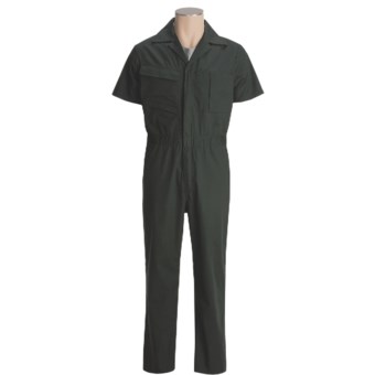 Mike Rowe Works Dirty Jobs Poplin Coveralls- Short Sleeve (For Men) in Dark Green