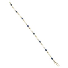 Millennium Creations 10K Gold Link Bracelet - Sapphire in Australian Sapphire/Diamond/10K Gold - Closeouts