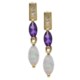 Millennium Creations Amethyst and Opal Drop Earrings - 10K Gold, Drop