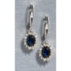 Millennium Creations Australian Sapphire Dangle Earrings - Marquis-Cut Diamond Border