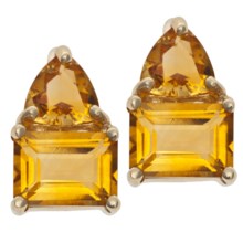 Millennium Creations Citrine Trillion Earrings - 14K Gold in Citrine/14K Gold - Closeouts
