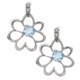 Millennium Creations Floral Aquamarine Earrings - 10K White Gold