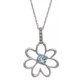 Millennium Creations Floral Aquamarine Necklace - 10K White Gold
