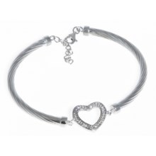 Millennium Creations Heart Bracelet - Sterling Silver in Sterling Silver - Closeouts