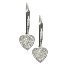 Millennium Creations Marquee Heart Earrings - Sterling Silver in Sterling Silver - Closeouts