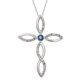Millennium Creations Sapphire Cross Necklace - 10K White Gold