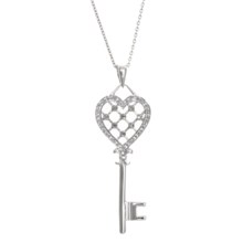 Millennium Creations Sterling Silver Key Necklace - 18" in Sterling Silver - Closeouts