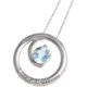 Millennium Creations Swirl Gemstone Pendant Necklace - 10K White Gold
