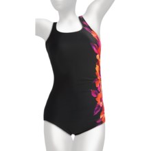 Miraclesuit Happy Place Sideswipe Swimsuit - 1-Piece, Underwire (For Plus Size Women) in Black - Closeouts