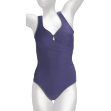 Miraclesuit Must Haves Escape Swimsuit - Sweetheart Neck (For Women) in Navy - Closeouts