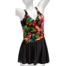 Miraclesuit Rainbow Brights Aurora Swimsuit - 1-Piece, Skirted (For Women) in Black - Closeouts