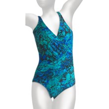Miraclesuit Scale Models Oceanus Swimsuit - V-Neck (For Women) in Blue - Closeouts