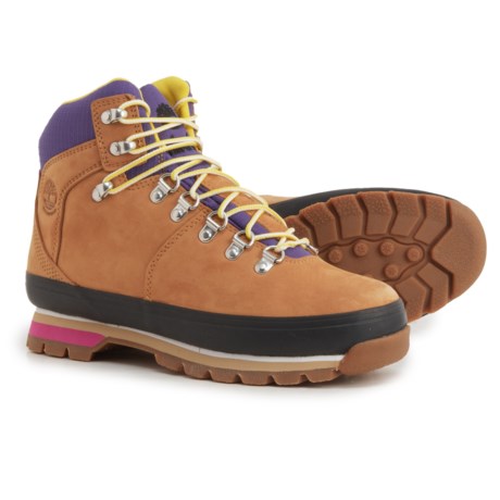Timberland Mixed Media Hiking Boots - Waterproof, Leather (For Women) - WHEAT / PURPLE (10 )