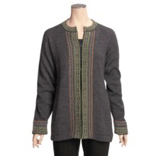 ML Kessler Alpaca Cardigan Sweater - Long Sleeve (For Women) in Charcoal/Ivory - Closeouts