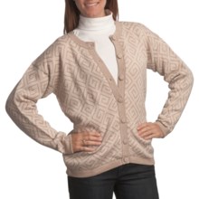 ML Kessler Alpaca Inca Cardigan Sweater (For Women) in Champagne/Cream - Closeouts