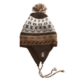 ML Kessler Chullo Hat - Alpaca Wool, Fleece Lined (For Men and Women) in Chocolate