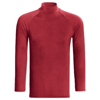 Moisture-Wicking Mock Turtleneck - Long Sleeve (For Men) in Red