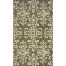 Momeni Deco Collection New Zealand Wool Hand-Carved Area Rug - 5x8’ in Sage/Renaissance - Closeouts