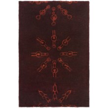 Momeni New Wave Transitional Hand-Tufted Wool Area Rug - 3'6"x5'6" in Burgundy Sunburst - Closeouts