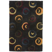 Momeni New Wave Transitional Hand-Tufted Wool Area Rug - 5'3"x8' in Charcoal Swirl - Closeouts