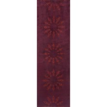 Momeni New Wave Transitional Hand-Tufted Wool Floor Runner - 2'6"x8' in Burgundy Sunburst - Closeouts