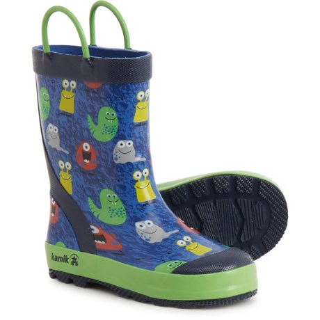 Kamik Monster Rain Boots - Waterproof (For Boys) - BLUE (4C )