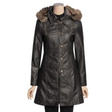 MontanaCo Faux-Leather Jacket - 3/4 Length (For Women) in Brown - Closeouts