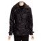 MontanaCo Faux-Shearling Barn Coat - Knit Collar Inset (For Women) in Midnight