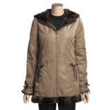 MontanaCo Reversible Hooded Coat - Faux Fur/Polyester Shell (For Women)