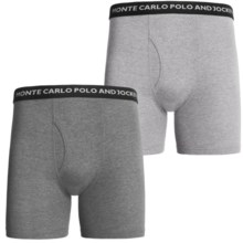 Monte Carlo Polo & Jockey Club Biker Boxer Briefs - Cotton Jersey, Underwear, 2-Pack (For Men) in Assorted Solids - Closeouts