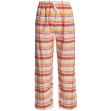 Monte Carlo Polo & Jockey Club Lounge Pants - Lightweight Cotton (For Women) in Orange Plaid - 2nds