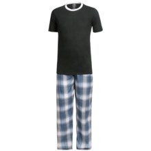 Monte Carlo Polo & Jockey Club Pajamas - Short Sleeve (For Big Men) in Black/White - Closeouts