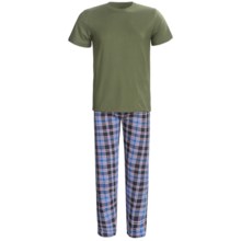 Monte Carlo Polo & Jockey Club Plaid Pajamas - Short Sleeve (For Men) in Green - Closeouts