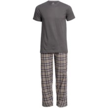 Monte Carlo Polo & Jockey Club Plaid Pajamas - Short Sleeve (For Men) in Grey - Closeouts