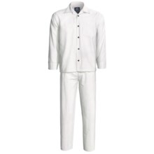 Monte Carlo Polo & Jockey Club Plaid Poplin Pajamas - Long Sleeve (For Men) in Natural Stripe - 2nds