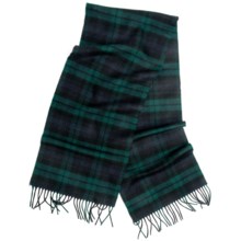 Moon Cashmere Plaid Scarf - 58x12” (For Women) in Black Watch - Closeouts