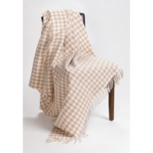 Moon Houndstooth Throw Blanket - New Wool in Camel - Closeouts