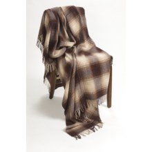 Moon Lambswool Country Check Throw Blanket - 77x63" in Brown - Closeouts