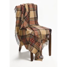 Moon Lambswool Tartan Throw Blanket - 54x72" in Antique Dress Stewart - Closeouts