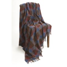 Moon Mini Block Check Throw Blanket - New Wool in Brown Multi - Closeouts