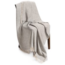 Moon Mini Herringbone Throw Blanket - Lambswool in Grey/White - Closeouts