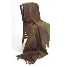 Moon New Wool Harlequin Tweed Throw Blanket - 87x56" in Autumn - Closeouts