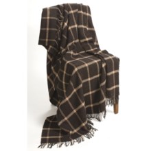 Moon Overcheck Throw Blanket - Lambswool in Brown/Oatmeal - Closeouts