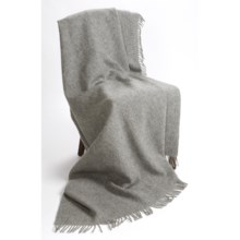 Moon Pure New Wool Throw Blanket - 86x60" in Grey - Closeouts