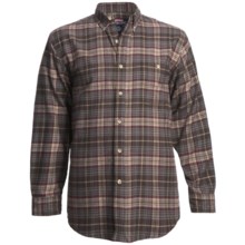 Moose Creek Grizzly Flannel Shirt - Long Sleeve (For Big and Tall Men) in Khaki/Grey - Closeouts